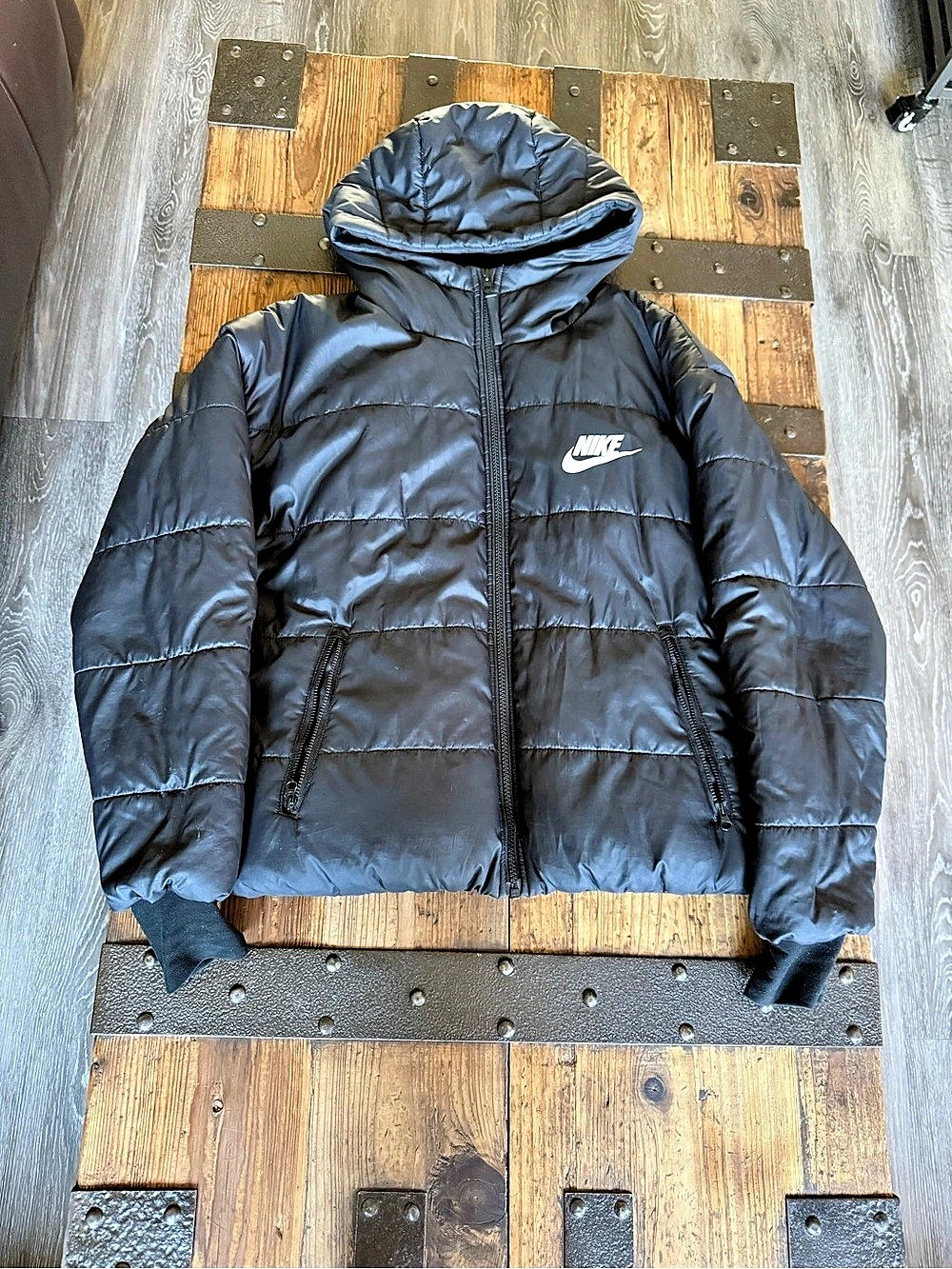 Nike Black Hooded Puffer Jacket